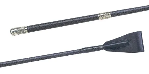02095 Leder umflochten, Antik-Beschläge, 60 cm