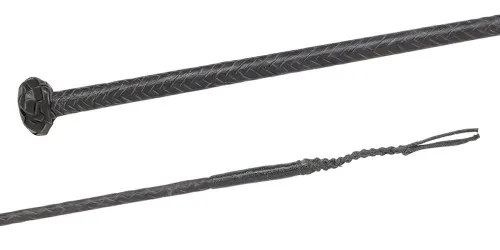 03091 Leder umflochten, Leder-Tellerknopf