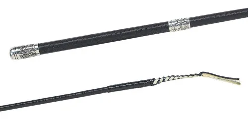 03095 Leder umflochten, Antik-Beschläge
