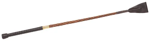 02029 Sulgenholz gedreht mit Ledergriff und Lederknopf, 60 cm