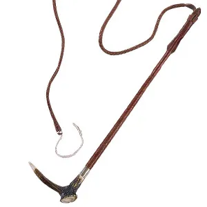 15011 Leder umflochten, mit echter Hirschhorn-Krücke