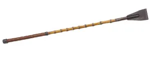 02044 Bamboo-crop, leather-grip, leather button cap